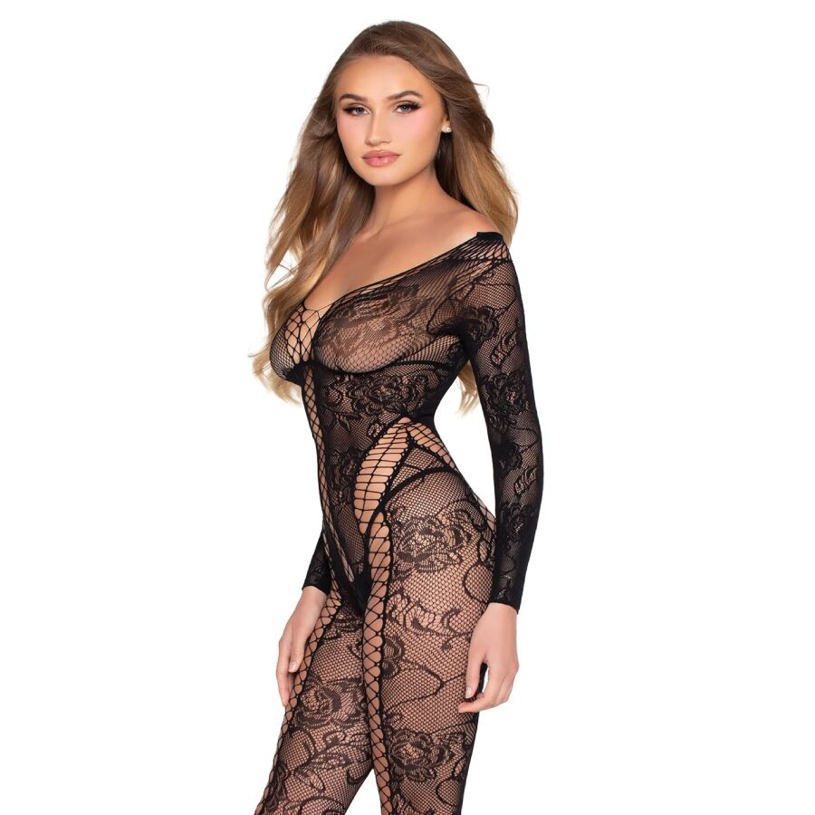 Body combinaison en résille et dentelle noir – Leg Avenue 89369