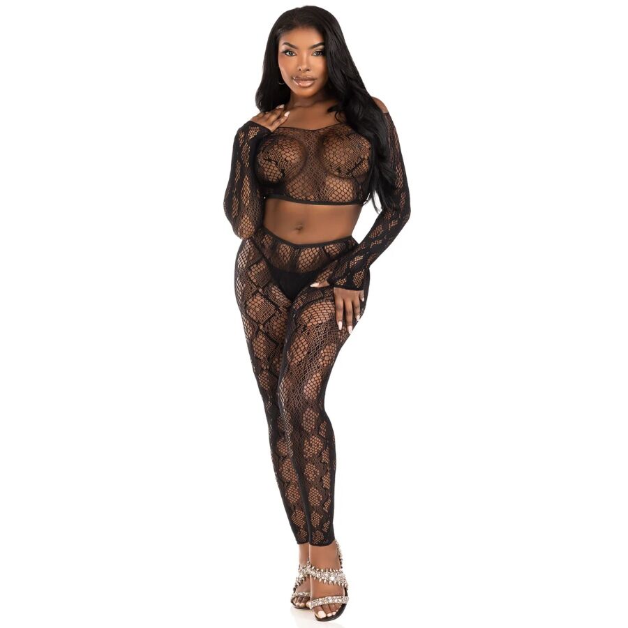 Ensemble haut court en python et collants sans pieds noirs – Leg Avenue 89373