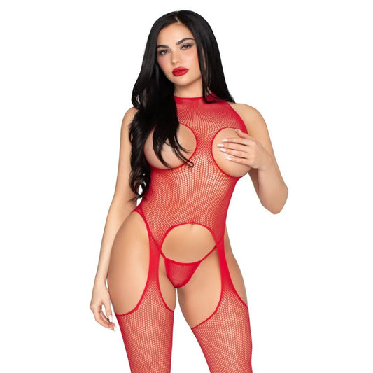 Bodystocking et culotte rouges sans couvercle – Leg Avenue 89374