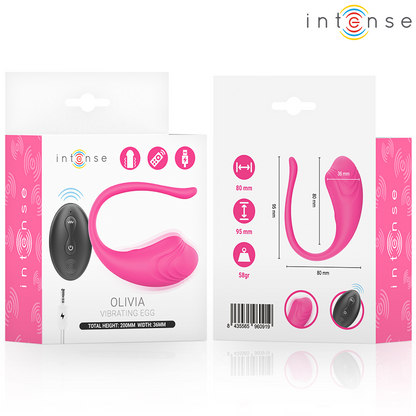 Vibrateur œuf vibrant olivia rose avec télécommande – Intense