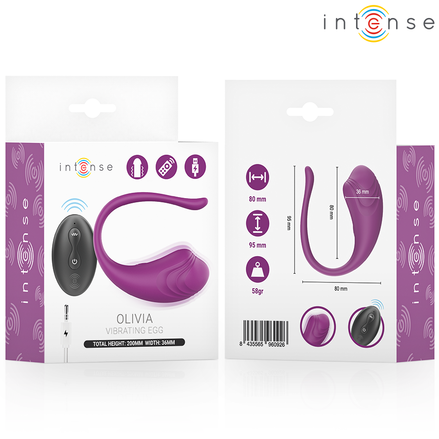 Vibrateur olivia œuf vibrant violet avec télécommande – Intense