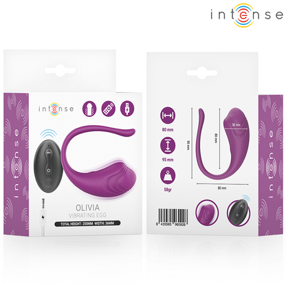 Vibrateur olivia œuf vibrant violet avec télécommande – Intense
