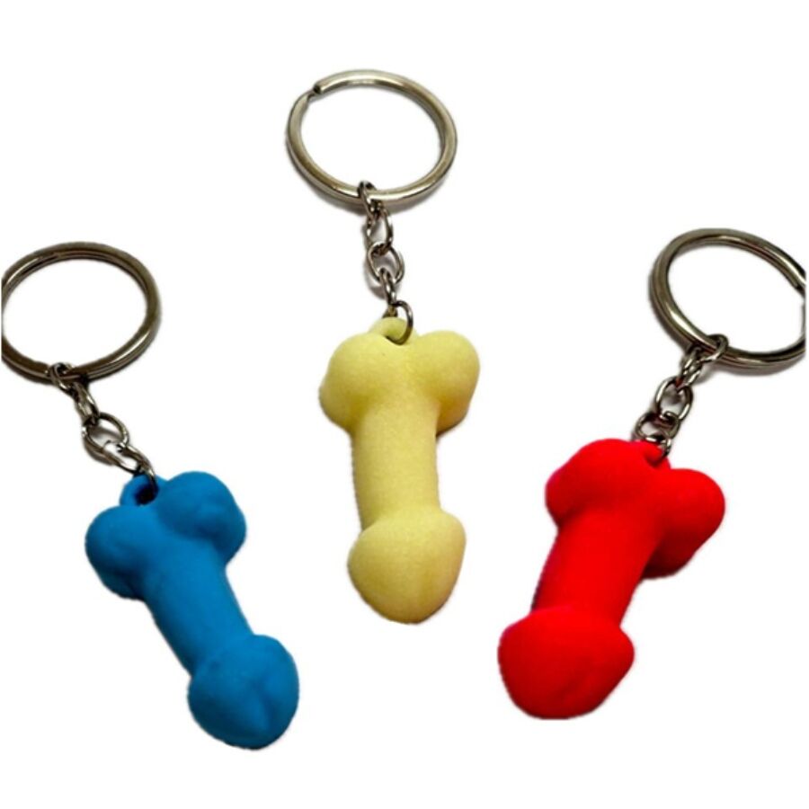 Porte-clés pénis en silicone assortis couleurs phosphorènes – Diablo Picante