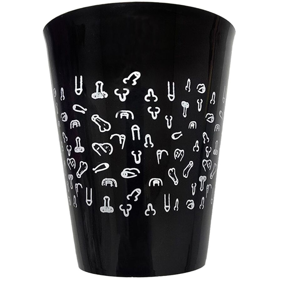 Noir cup 500 ml avec pénis blancs – Diablo Picante