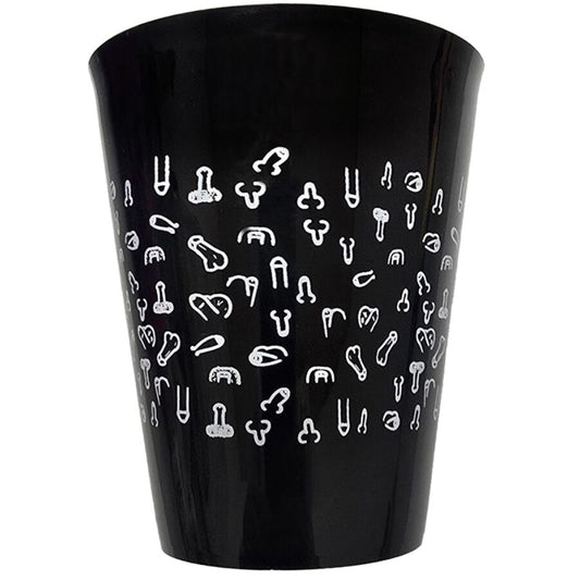 Noir cup 500 ml avec pénis blancs – Diablo Picante