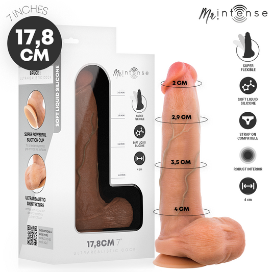 Bruce s pénis ultra-réaliste avec testicules 17,8 cm -ø- 4 cm – Mr Intense
