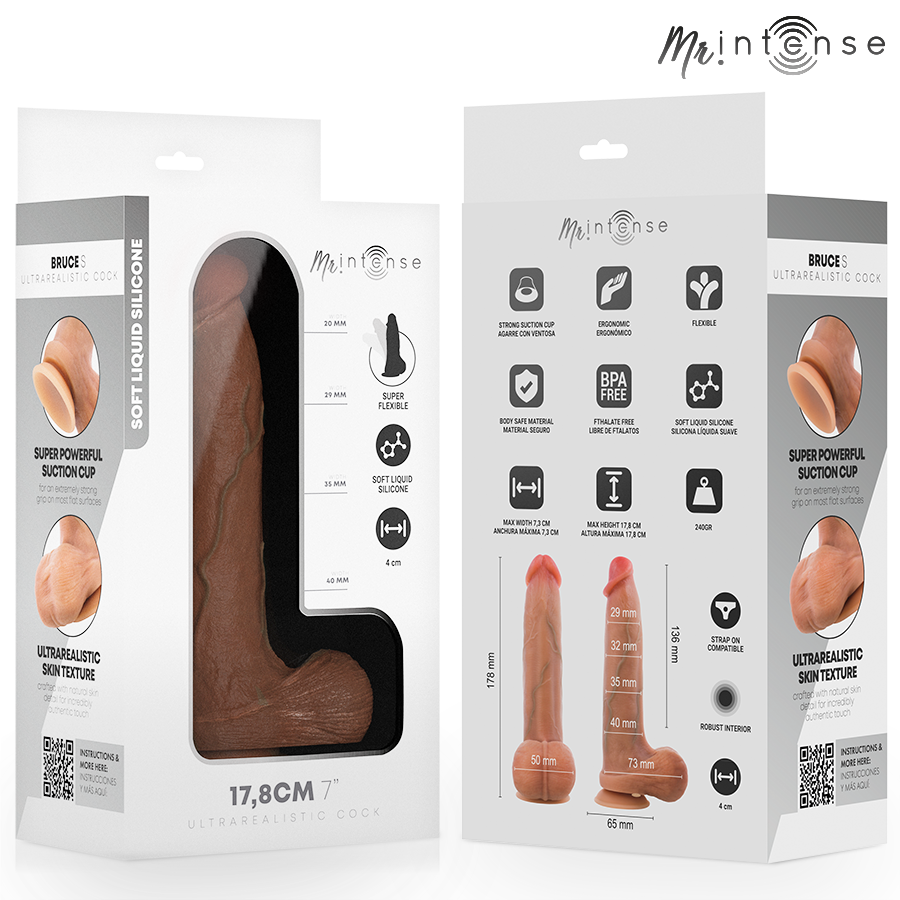 Bruce s pénis ultra-réaliste avec testicules 17,8 cm -ø- 4 cm – Mr Intense