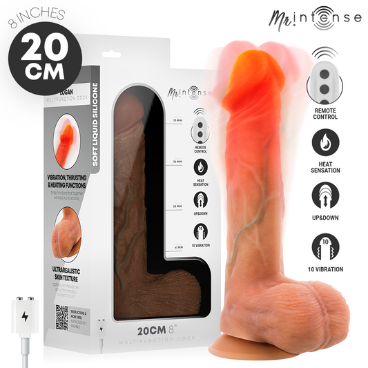 Logan vibrateur avec effet chauffant et télécommande 20 cm -ø- 4,1 cm – Mr Intense