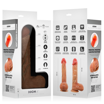 Logan vibrateur avec effet chauffant et télécommande 20 cm -ø- 4,1 cm – Mr Intense