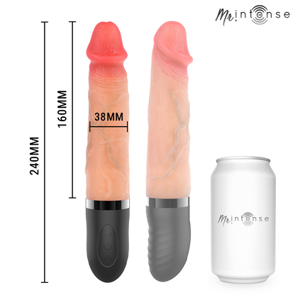 Jean vibrateur haut et bas avec effet chauffant 24 cm -ø- 3,8 cm – Mr Intense