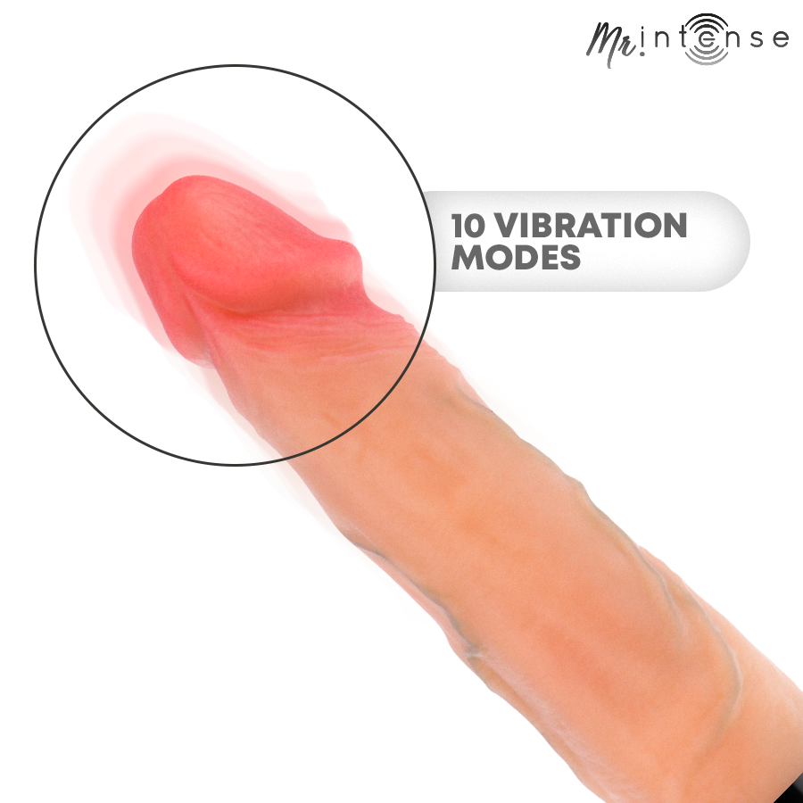 Jean vibrateur haut et bas avec effet chauffant 24 cm -ø- 3,8 cm – Mr Intense