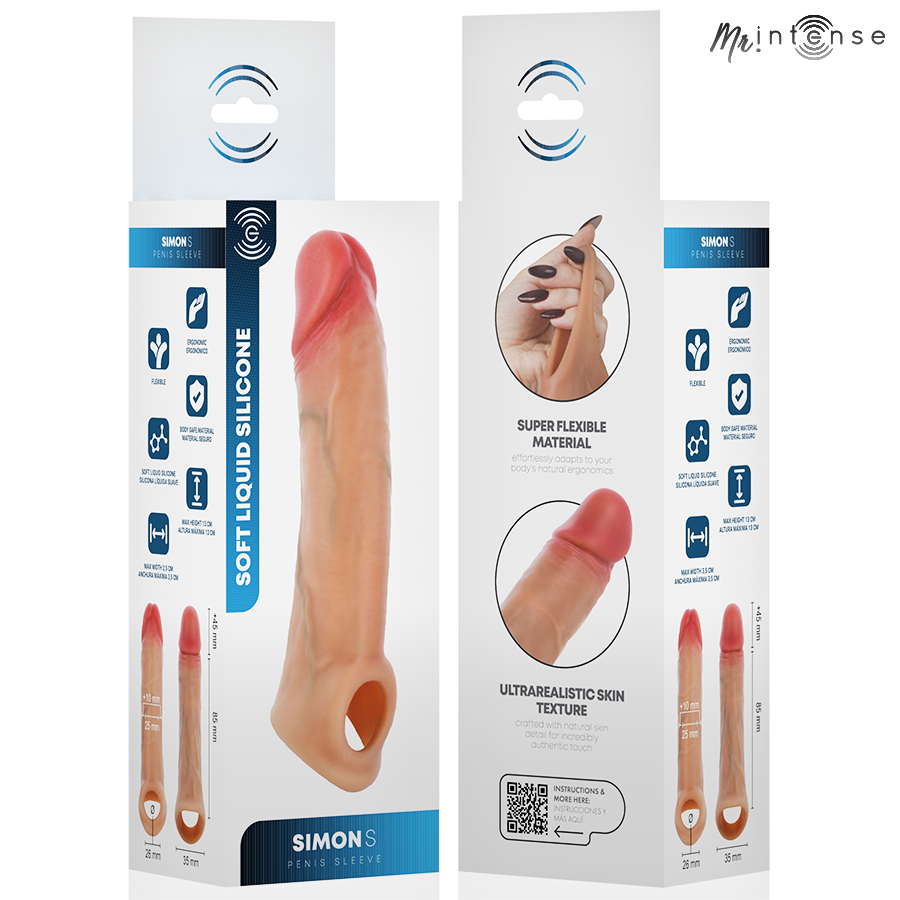 Simon manchon pénis ultra-réaliste s 13 cm -ø- 4 cm – Mr Intense