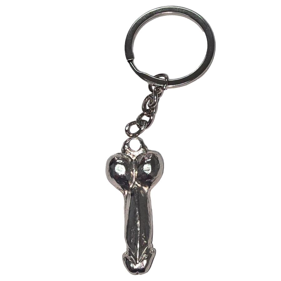 Porte-clés pénis en métal argent – Diablo Picante