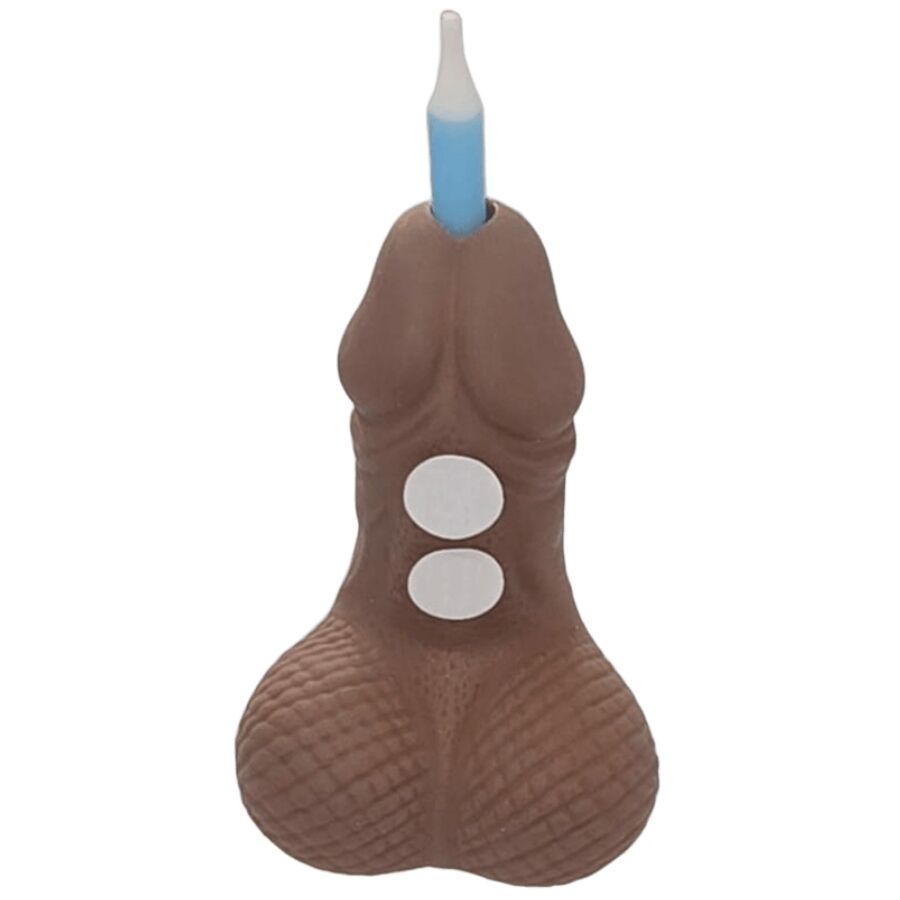 Bougie chiffre d'anniversaire en forme de pénis ton foncé – Diablo Picante