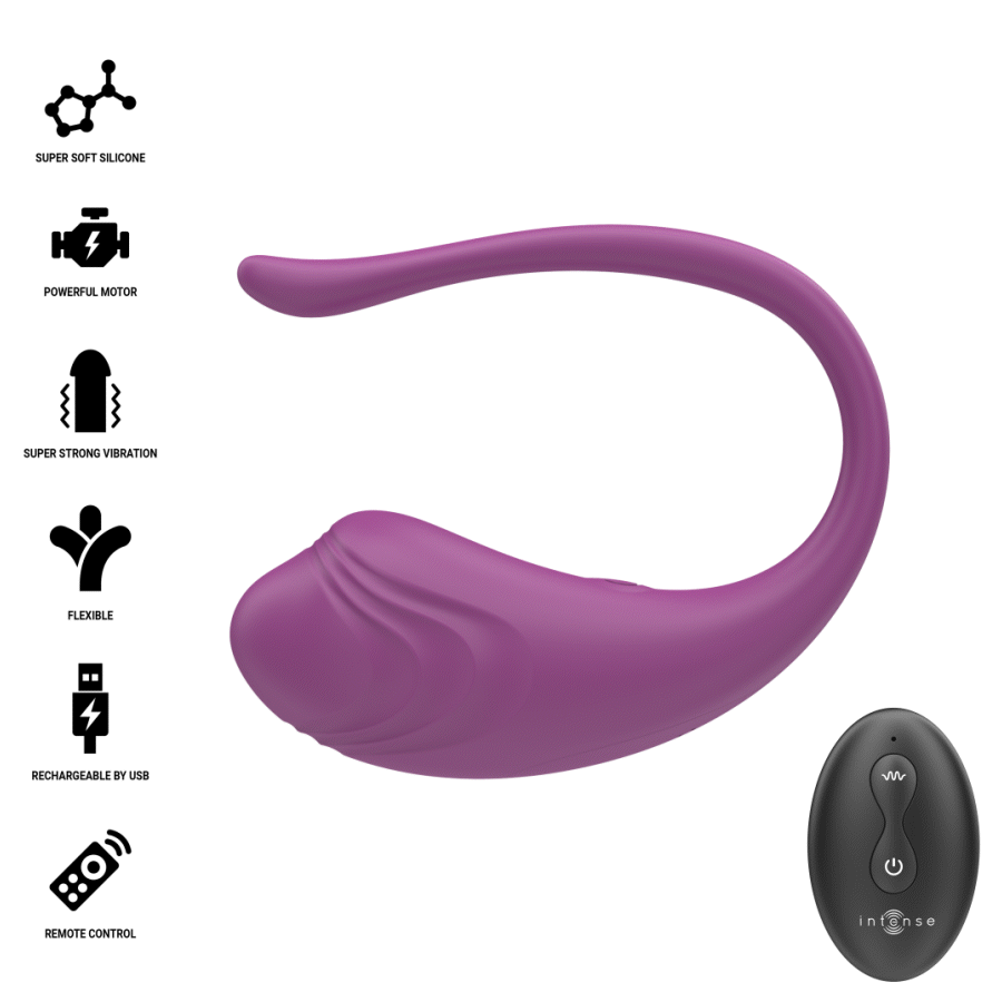 Vibrateur olivia œuf vibrant violet avec télécommande – Intense