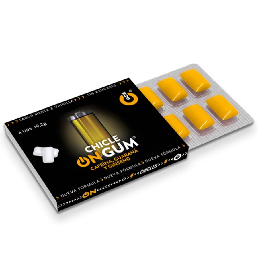 On à la caféine au ginseng et à la gomme de guarana 1 x 8 unités – Wug Gum