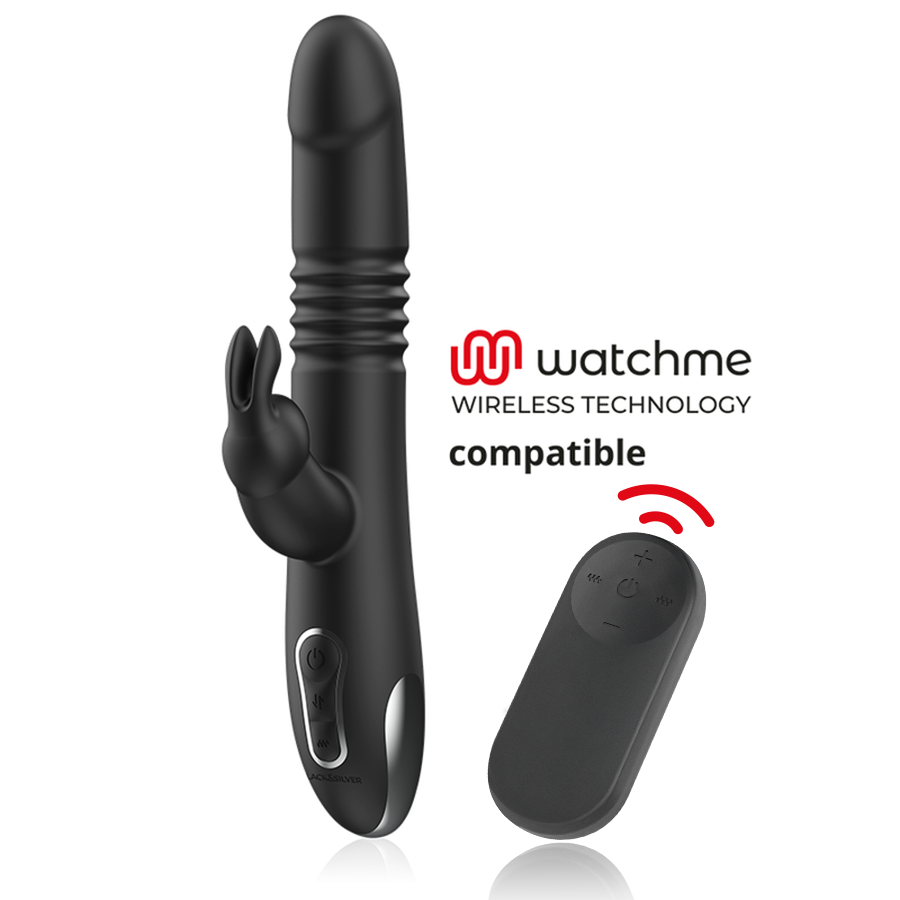 Vibrateur kenji vibromasseur rabbit up & down + télécommande watchme – Black & Silver