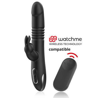 Vibrateur kenji vibromasseur rabbit up & down + télécommande watchme – Black & Silver