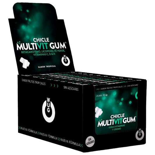 Multivit vitamines c h d bêta-carotène lycopène et thé vert | présentoir 12 x 8 unités –