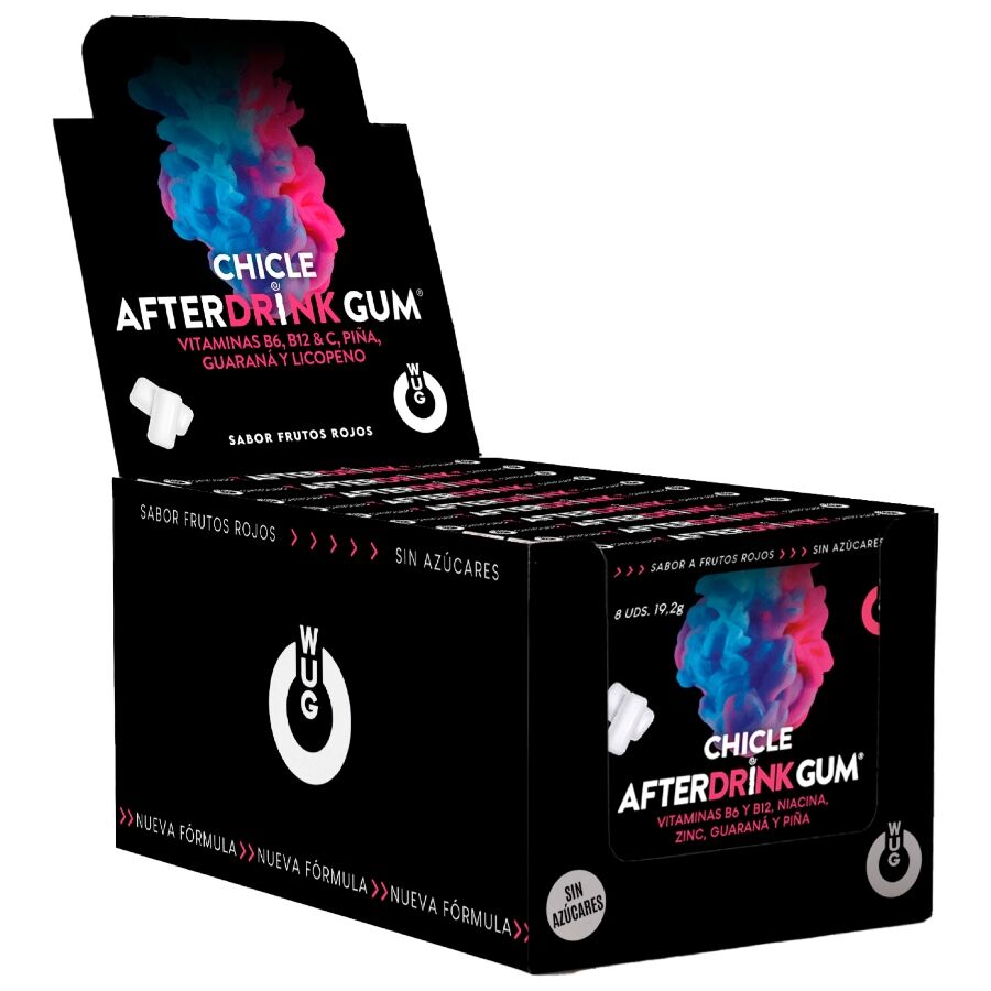 After drink gueule de bois après l'alcool | présentoir 12 x 8 unités – Wug Gum