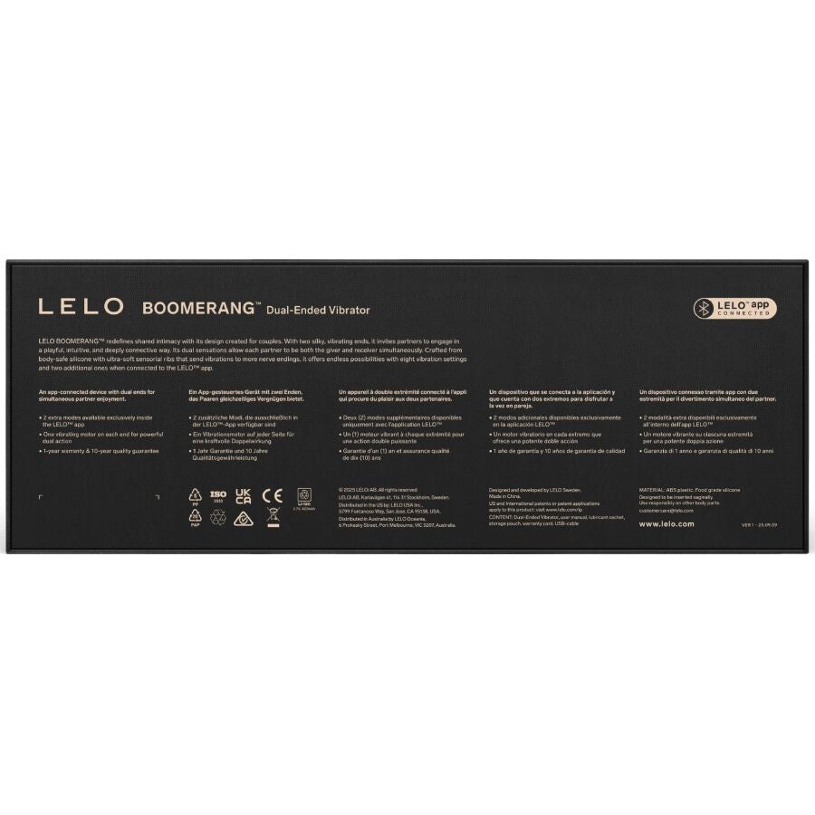 Boomerang vibrateur à double extrémité cerise – Lelo
