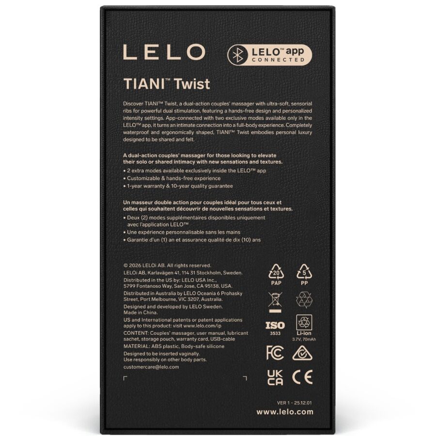 Tiani twist vibrateur pour couples rose pâle – Lelo