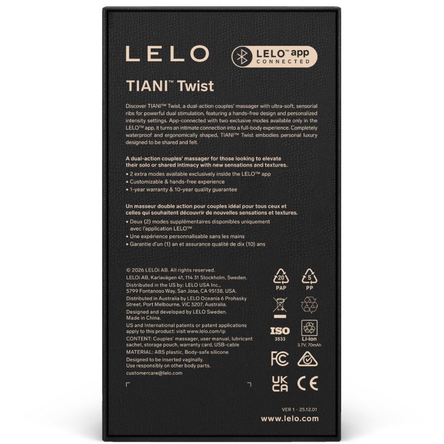 Tiani twist couples vibrateur en mousse – Lelo