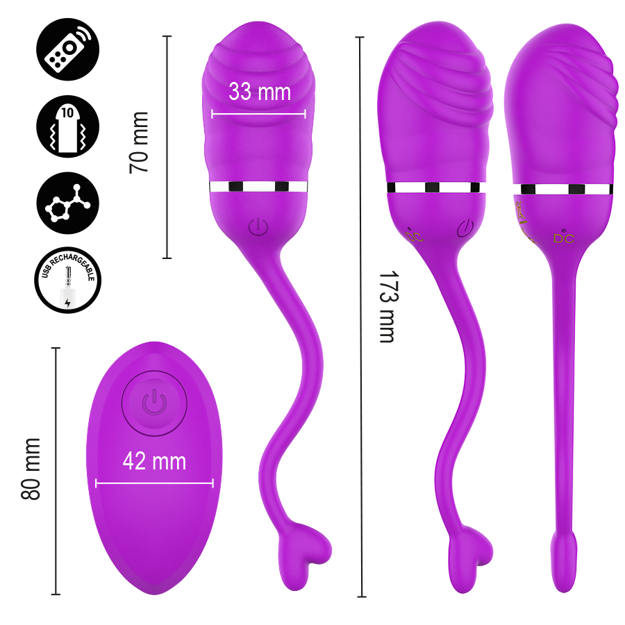 Vibrateur sookie œuf vibrant à télécommande violet – Intense