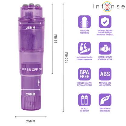 Mini masseur kurt avec 4 têtes interchangeables violette – Intense