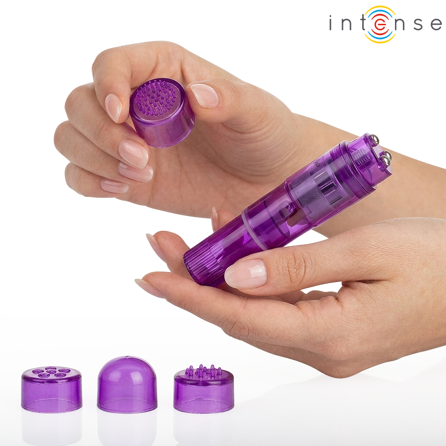 Mini masseur kurt avec 4 têtes interchangeables violette – Intense
