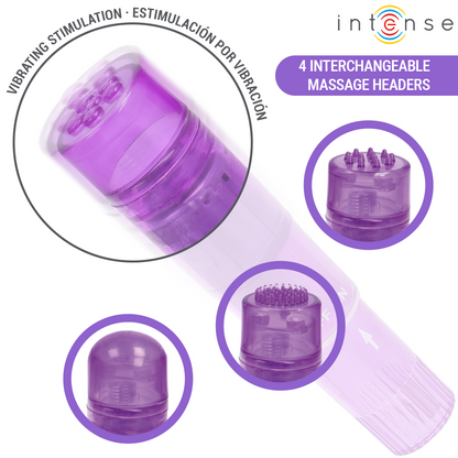 Mini masseur kurt avec 4 têtes interchangeables violette – Intense