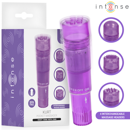 Mini masseur kurt avec 4 têtes interchangeables violette – Intense
