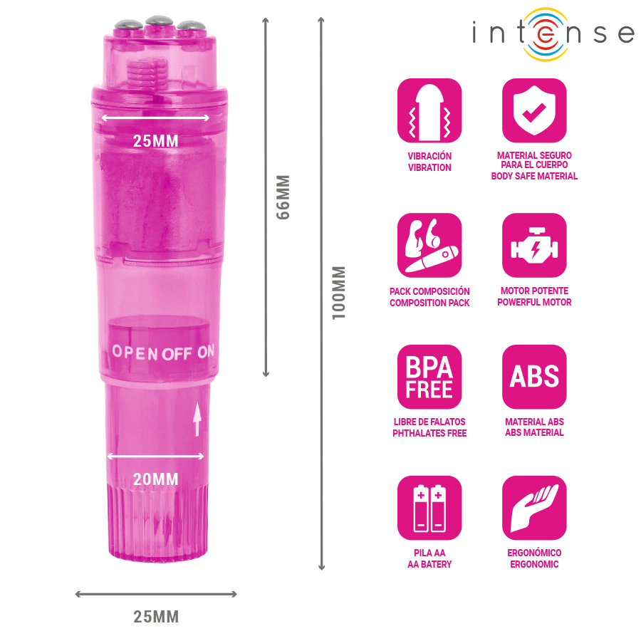 Mini masseur kurt avec 4 têtes interchangeables rose – Intense
