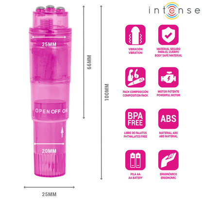 Mini masseur kurt avec 4 têtes interchangeables rose – Intense