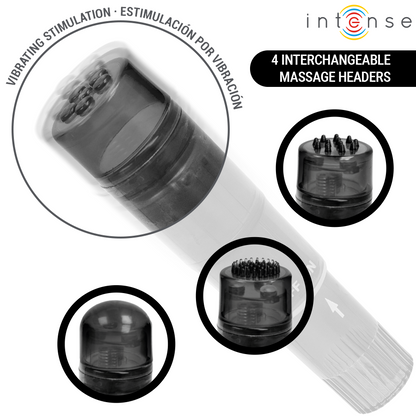 Mini masseur kurt avec 4 têtes interchangeables noir – Intense