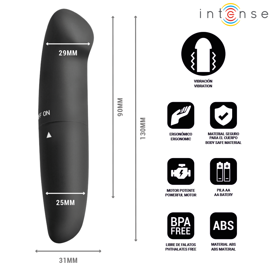Phil vibrateur sous-tête g noir 13 cm – Intense