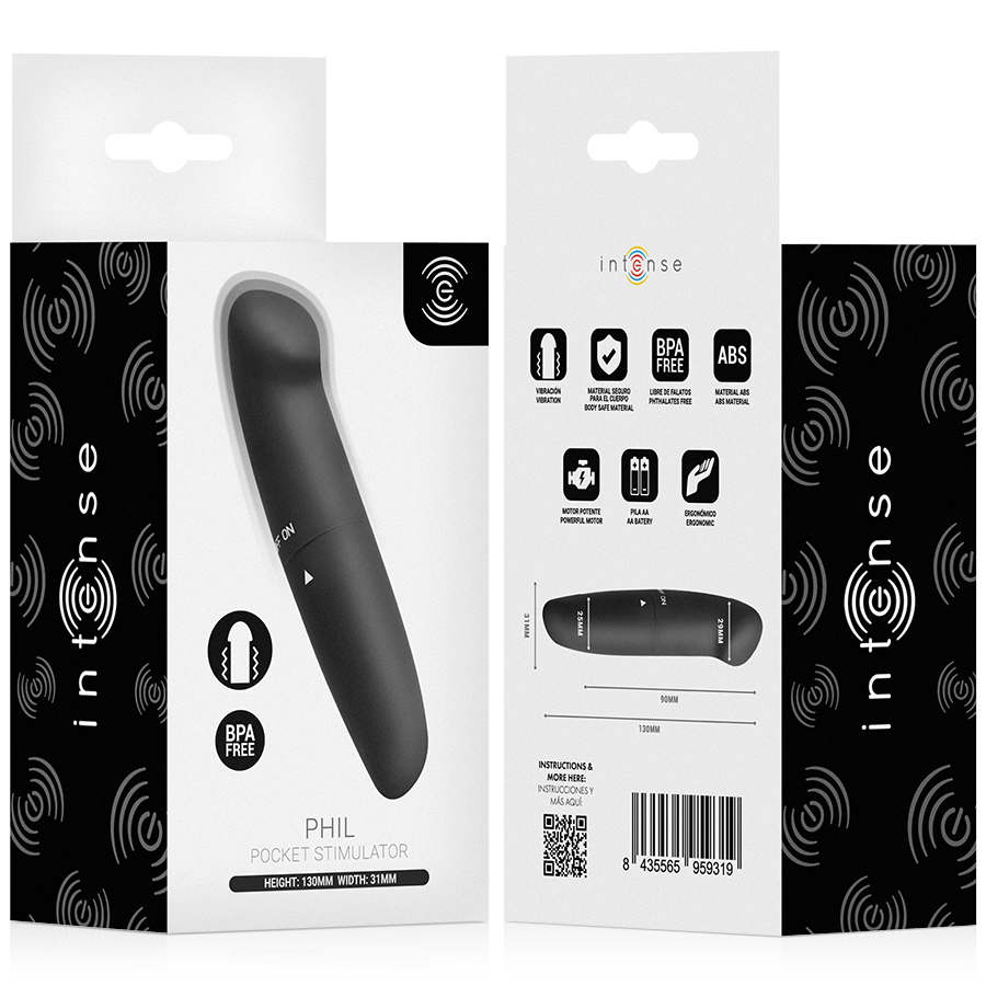 Phil vibrateur sous-tête g noir 13 cm – Intense