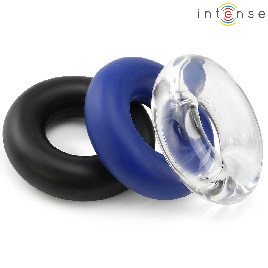 Ensemble de 3 anneaux pénis de couleurs variées – Intense
