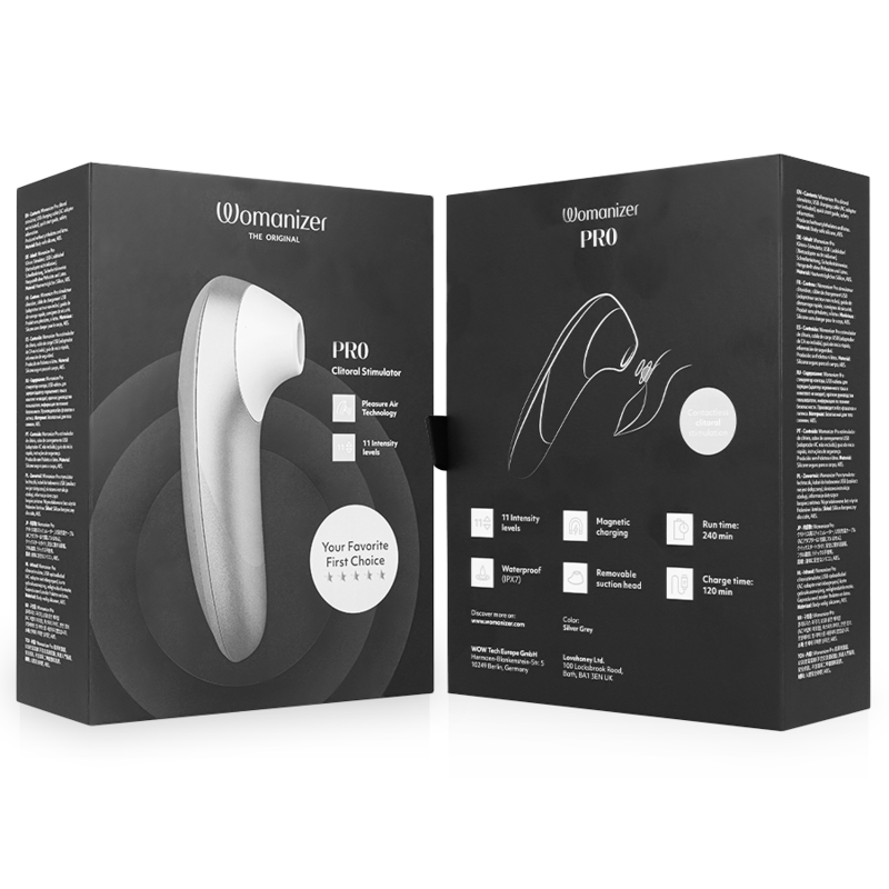 Stimulateur clitoridien stimulateur clitorial vibrant pro gris argenté – Womanizer
