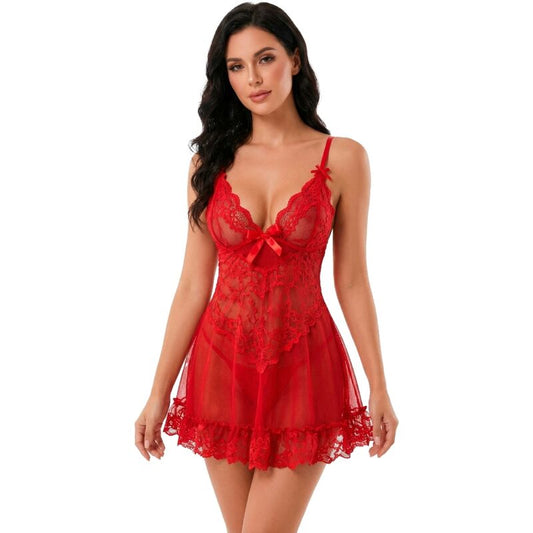 Corset ensemble nuit t-shirt + culotte rouge 2028 – Livco Corsetti Fashion