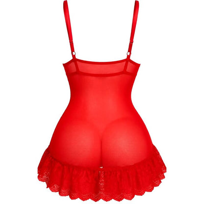 Corset ensemble nuit t-shirt + culotte rouge 2028 – Livco Corsetti Fashion