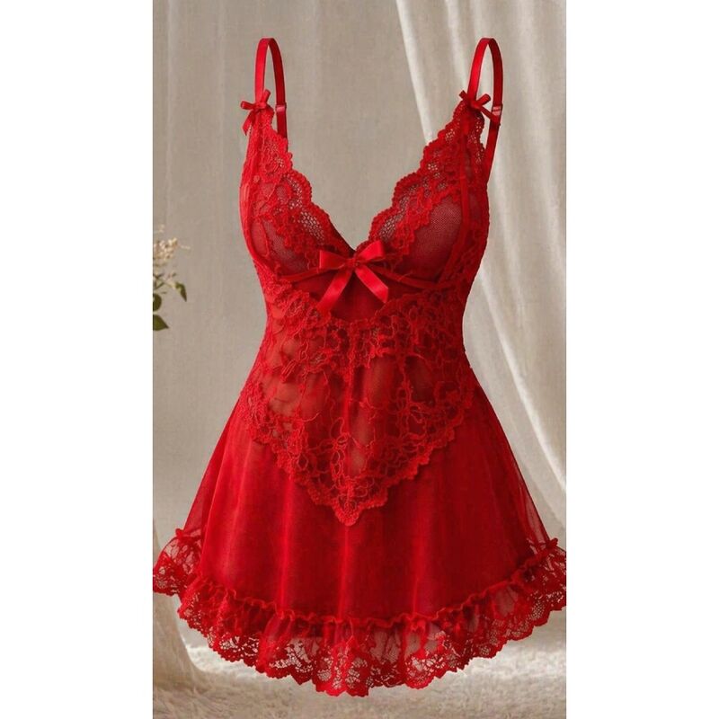 Corset ensemble nuit t-shirt + culotte rouge 2028 – Livco Corsetti Fashion