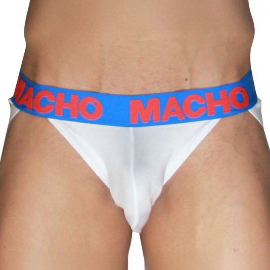 Jockstrap jock blanc + bleu foncé – Macho MX29AZ