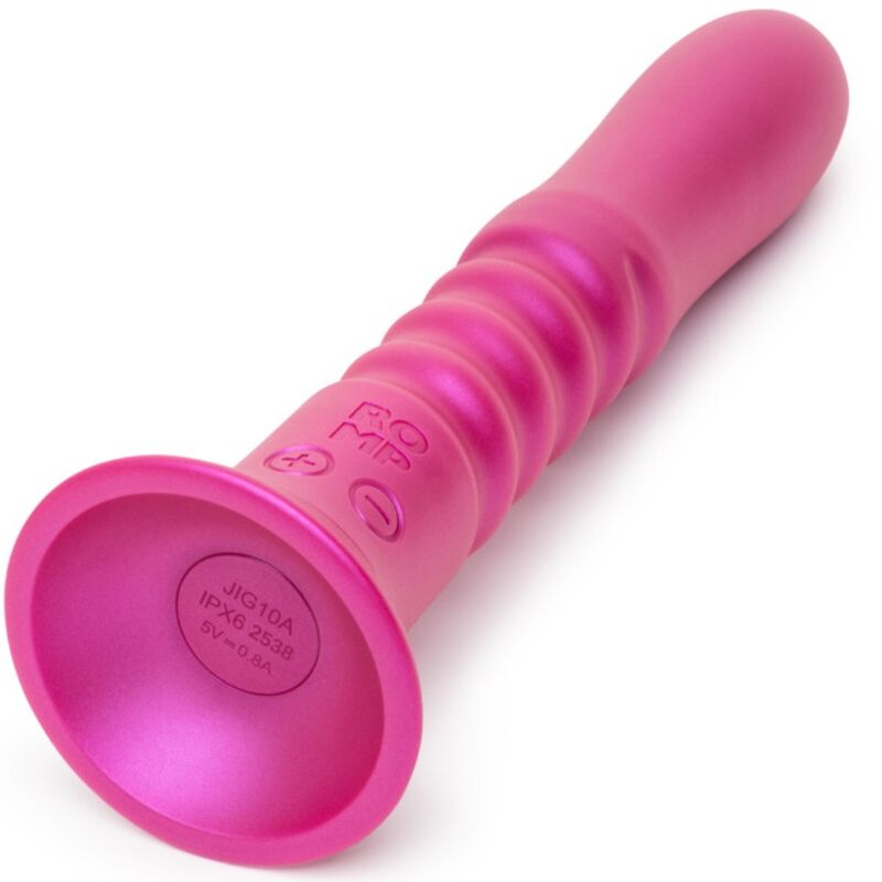 Jiggle vibrateur à ventouse rose avec mouvements de haut en bas – Romp
