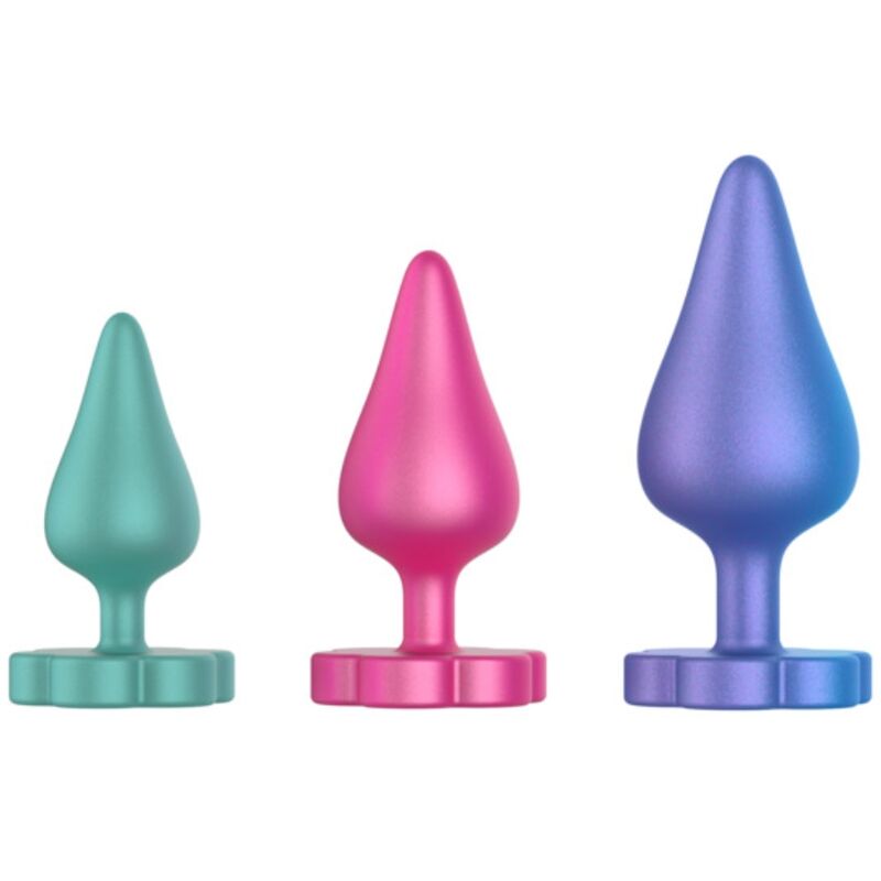 Kit d'entraînement anal luster s / m / l avec base en forme de fleur – Romp