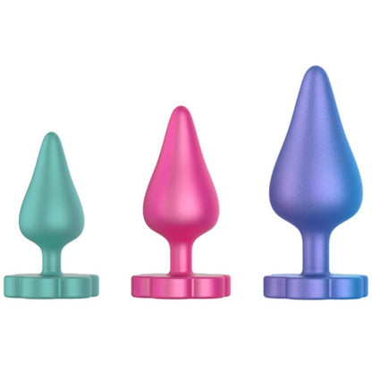 Kit d'entraînement anal luster s / m / l avec base en forme de fleur – Romp