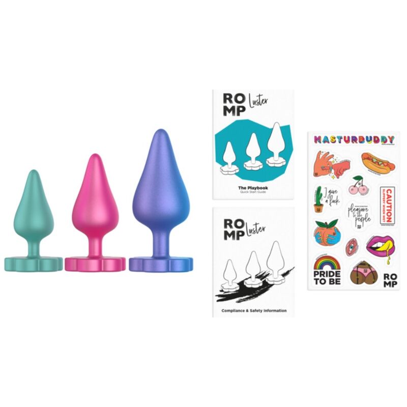 Kit d'entraînement anal luster s / m / l avec base en forme de fleur – Romp