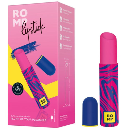 Stimulateur clitoridien rouge à lèvres stimulant le clitoris 7 niveaux – Romp
