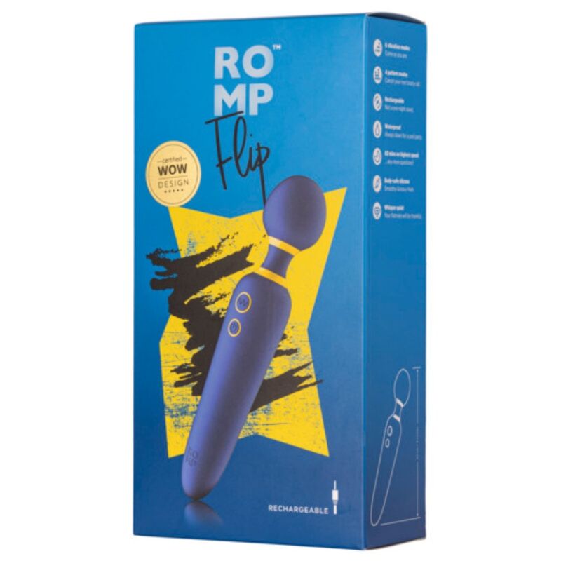 Vibrateur flip baguette vibrante silencieuse 10 modes bleue – Romp