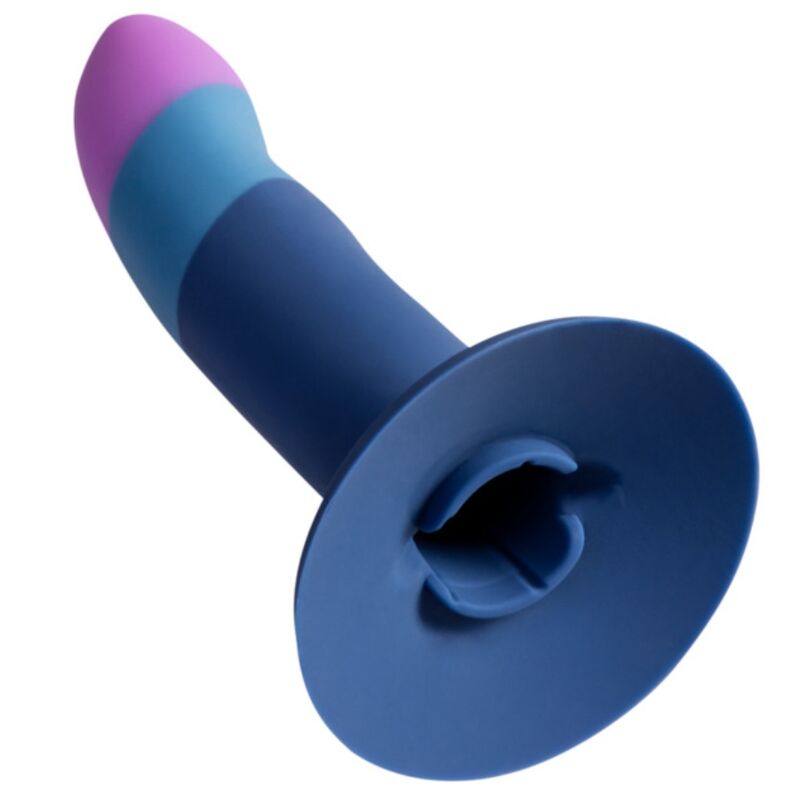 Piccolo godemichet en silicone avec ventouse tricolore 14 cm – Romp